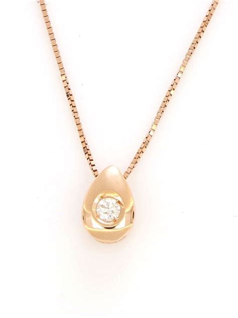 Drop Solitaire Necklace Karaat Ros Goud Collier Catawiki