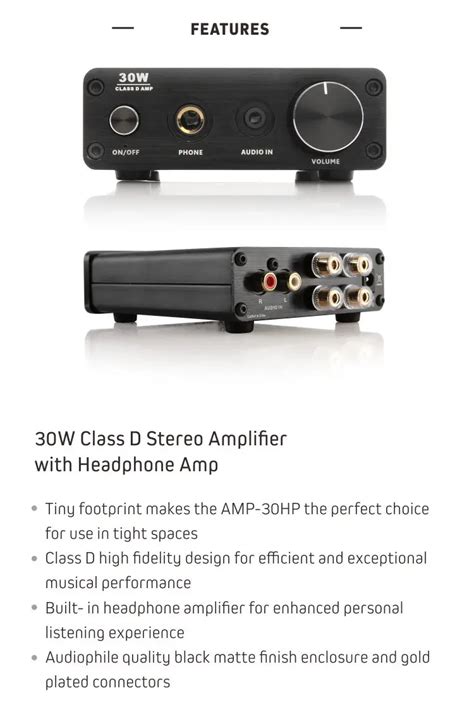 Watt Class D Stereo Amplifier With Headphone Amplifier Home Mini