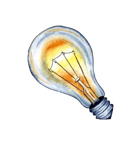 Premium Photo Light Bulb Watercolor