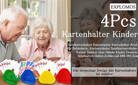 4 Stück Kartenhalter Kinder Spielkartenständer Kartenspiele