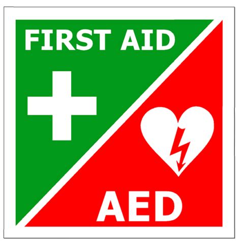 First Aid And Aed Sticker