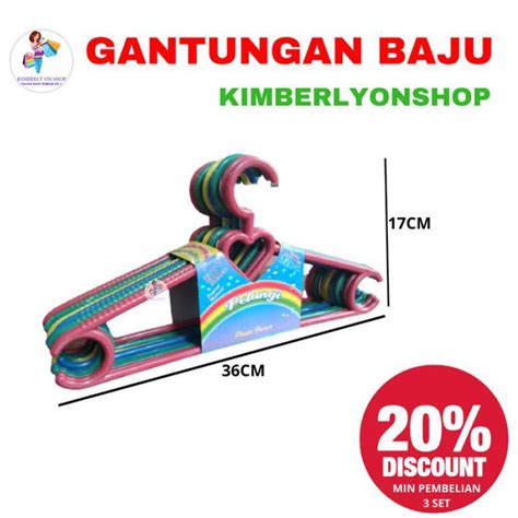 Promo Kimberlyonshop Gantungan Hanger Baju Plastik Pelangi 12 Pcs