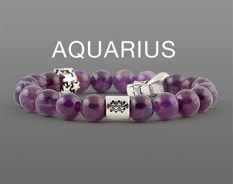 Aquarius Birthstone Zodiac Bracelet Zodiac Jewellery Astrology Etsy