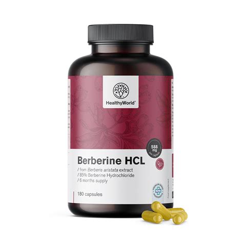 Berberyna HCL 500 mg 180 kapsułek Healthy World pl