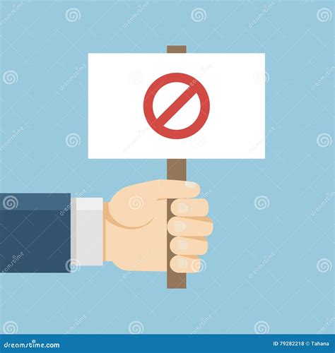 Hand Holding Protest Board In Flat Style Stock Vector Illustration Of Business Demonstration