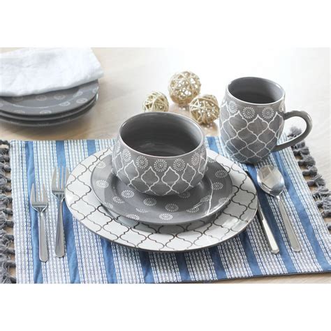 Moroccan 16-Piece Grey Dinnerware Set-MOROCG16 - The Home Depot