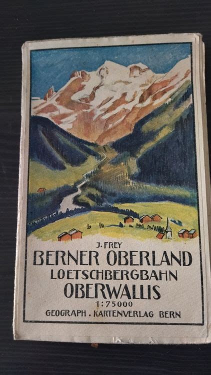 Karte Berner Oberland Lötschbergbahn Oberwallis 1945 Kaufen auf