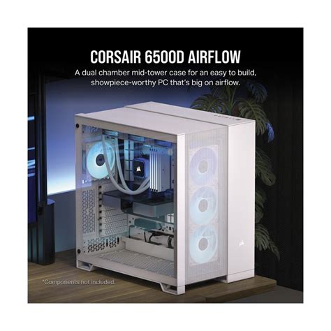 Corsair 6500d Airflow Edition Tempered Glass Mid Tower Dual Chamber Atx Case — White — Best