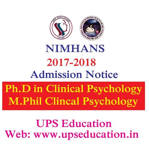 Application Forms Are Out For NIMHANS M Phil Clinical Psychology And