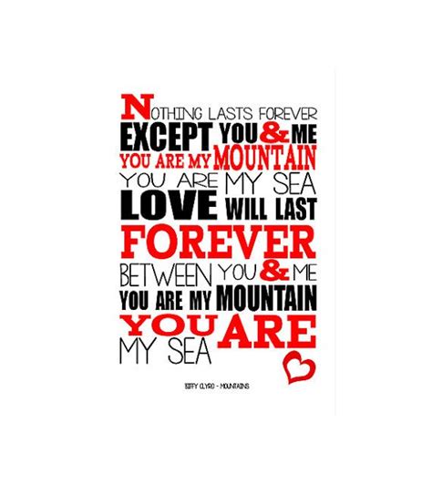 A3 Biffy Clyro Mountains Print Typography Song By Rtprintdesigns £11