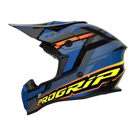 Casque Cross Adulte Progrip Bleu Petrole Xs P R