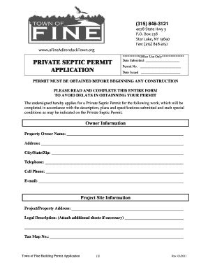 Sewer Permit Application Form Town Of Fine Fill And Sign Printable