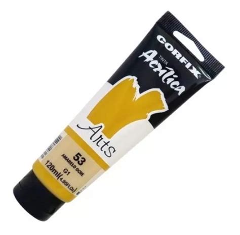 Tinta Acrílica Corfix Arts 120ml Tela Cor 53 Amarelo Ocre