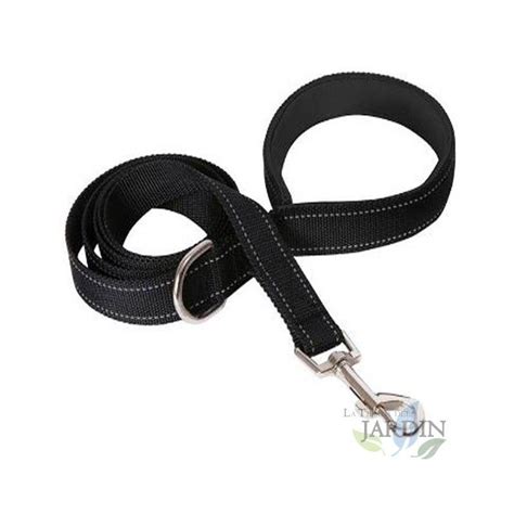 Correa Reflectante Para Perros 200 Cm Negra Ideal Para Seguridad En