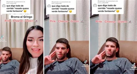 TikTok Pink Cheese Green Ghost Joven Latina Trolea A Su Pareja Al Hacerle Pronunciar
