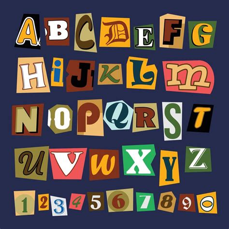 Paper Style Ransom Note Letter Collection Eps Vector Art At