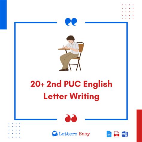 Nd Puc English Letter Writing Examples Wording Ideas Letters Easy