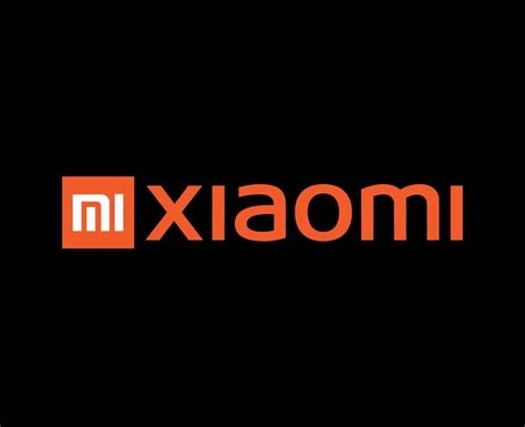 Xiaomi Brand Logo Phone Symbol With Name Orange Design Chinese Mobile Vector Illustration With ...