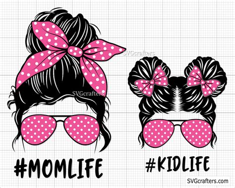 Momlife Png Svg Messy Bun Hair Svg Png Layered Mom Skull Svg Etsy Images