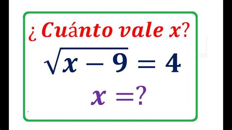 2 Ecuación con Radical Cuánto vale x YouTube