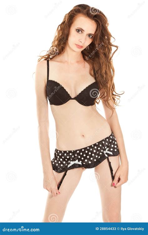 Picture Of Beautiful Woman In Lingerie Standing Stock Image Image Of