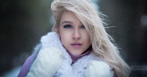 Wallpaper Face Women Model Blonde Long Hair Fashion Fur Nose