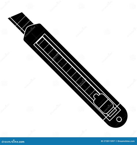 Isolated Silhouette Of A Scalpel Office Supply Icon Vector Stock Vector