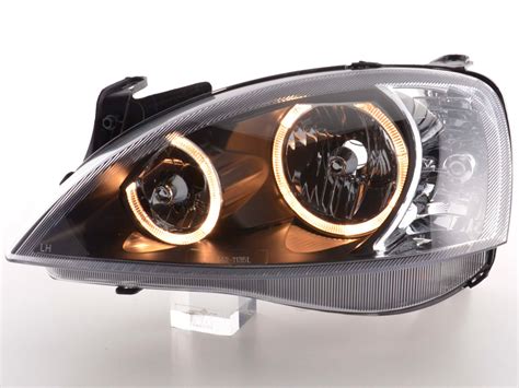 Phare Angel Eye Opel Corsa C 01 06 Noir EBay