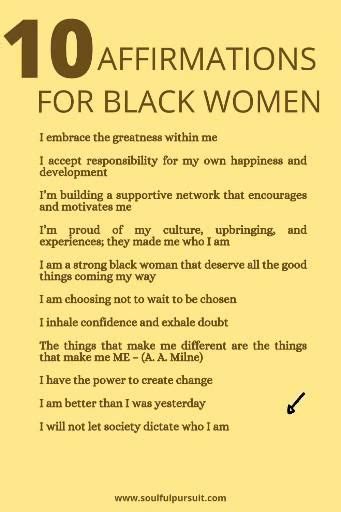 Affirmations For Black Women [video] In 2021 Positive Self