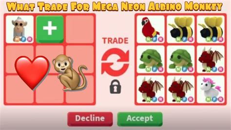 What People Trade For Mega Neon Albino Monkey Roblox Adopt Me Youtube