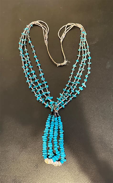 Antique Turquoise Necklace Native American Indian Santo Domingo Pueblo Heishi For Sale At 1stdibs