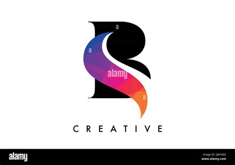 Sb Letter Design With Creative Cut And Colorful Rainbow Texture Sb