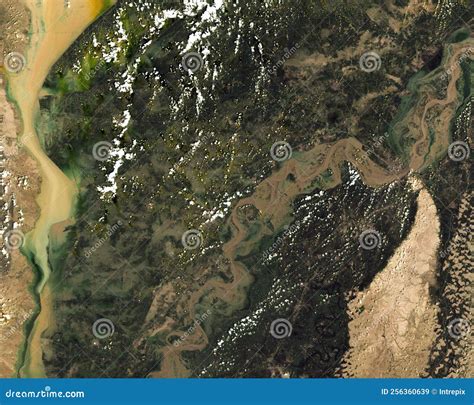 Satellite Image Of Floods In Pakistan In August Stock Image