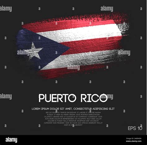 Puerto Rico Flag Made Of Glitter Sparkle Brush Paint Vector Stock