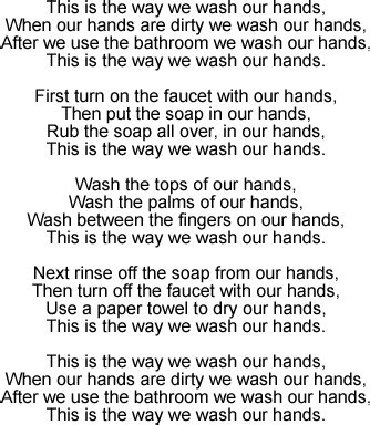 This Is the Way We Wash Our Hands: Song Lyrics and Sound Clip