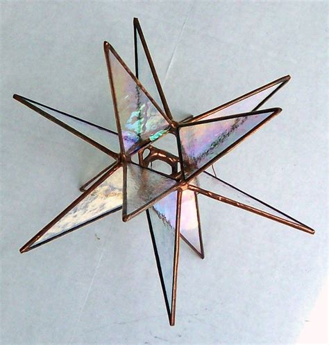 Nine 9 Inch Iridescent Leaded Glass Tree Topper This Moravian 12