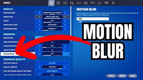 How To Enable Disable Motion Blur In Fortnite YouTube