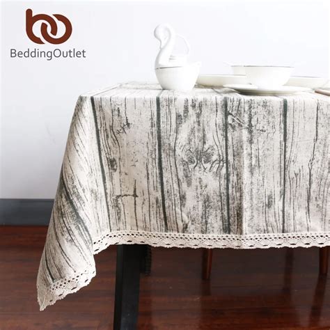 Beddingoutlet Vintage Wood Grain Table Cloth Simulation Patterned