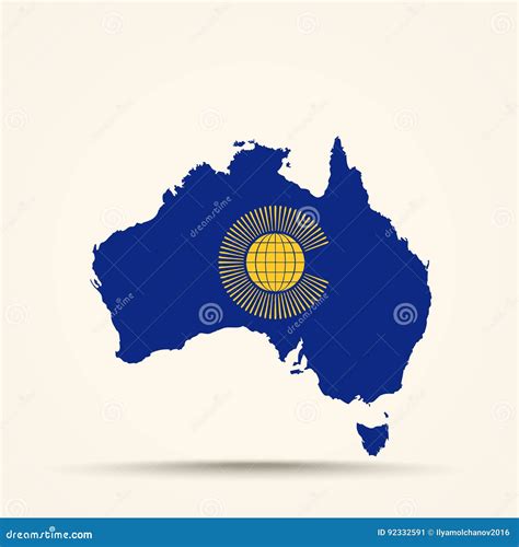 Map of Australia in Commonwealth of Nations Flag Colors Stock Vector - Illustration of ...