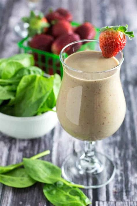 Simple Strawberry Spinach Flax Seed Smoothie • Dishing Delish