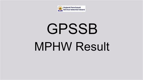 GPSSB MPHW Result 2022 Cut Off Marks Merit List