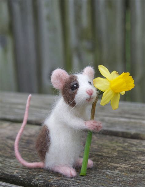 Needle Felted Pet Mouse Custom Poseable Realistic Life Sized Pet