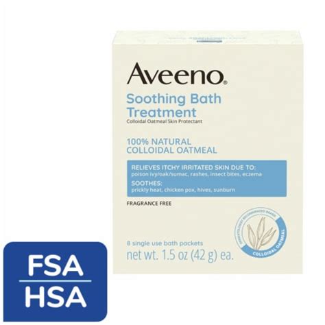 Aveeno Soothing Bath Soak For Eczema, Natural Colloidal Oatmeal, 8 ct ...