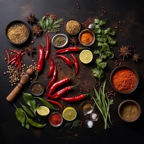 Premium Photo Arafed Assortment Of Spices And Herbs Arranged In A Circle