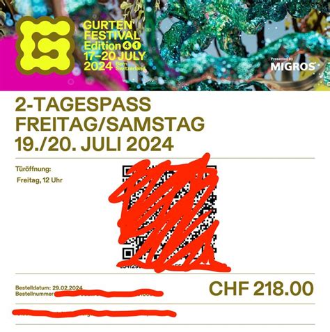 Gurten Festival 2024 2 Tages Pass FR SA Ausverkauft Kaufen Auf