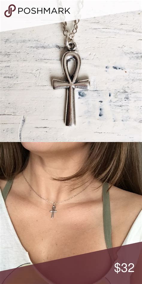 Sterling Silver Ankh Necklace Ankh Necklace Womens Jewelry Necklace