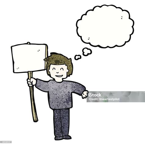 Cartoon Man Holding Sign Stock Illustration Download Image Now