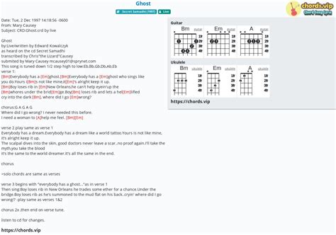 Chord: Ghost - Live - tab, song lyric, sheet, guitar, ukulele | chords.vip