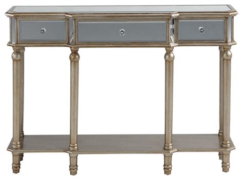 3 Drawer Mirrored Console Table - Contemporary - Console Tables - by Inspire at Home