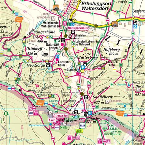 Wanderkarte Zittauer Gebirge Naturpark